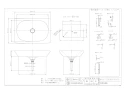 カクダイ #DU-2358600000 取扱説明書 商品図面 角型洗面器･洗面ボウル 商品図面1