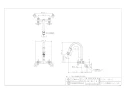カクダイ 124-108-D 取扱説明書 商品図面 2ハンドル混合栓(シャワーつき) マットブラック 商品図面1