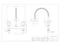 カクダイ 151-008K 取扱説明書 商品図面 2ハンドル混合栓(シャワーつき) 商品図面1