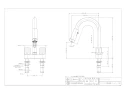 カクダイ 151-013 取扱説明書 商品図面 2ハンドル混合栓(シャワーつき) 商品図面1