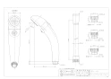 カクダイ 351-101 商品図面 プッシュオフシャワーホースセット クリーム 商品図面1