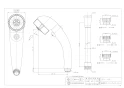カクダイ 351-108 商品図面 低水圧用マッサージストップシャワーホースセット ホワイト 商品図面1
