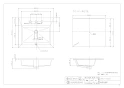 カクダイ 493-009 取扱説明書 商品図面 角型洗面器 3ﾎｰﾙ（洗面ボウル） 商品図面1