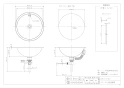 カクダイ 493-040 取扱説明書 商品図面 ｽﾃﾝﾚｽ丸型洗面器･洗面ボウル 商品図面1