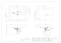 カクダイ 493-070-750 取扱説明書 商品図面 角型洗面器･洗面ボウル 商品図面1