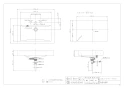 カクダイ 493-071-750 取扱説明書 商品図面 角型洗面器･洗面ボウル 商品図面1