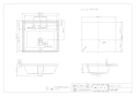 カクダイ 493-152 取扱説明書 商品図面 角型洗面器 3ﾎｰﾙ（洗面ボウル） 商品図面1