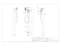 カクダイ 624-043 商品図面 施工説明書 ステンレスシャワー水栓柱(ペット用) 商品図面1