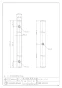 カクダイ 624-174 商品図面 水栓柱(分水孔つき･ブラウン木目) 70角 商品図面1