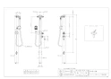 カクダイ 624-216 商品図面 施工説明書 共用ステンレス双口シャワー混合栓柱(ペット用) 商品図面1