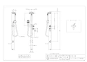 カクダイ 624-217 商品図面 施工説明書 共用ステンレス双口シャワー混合栓柱(ペット用) 商品図面1