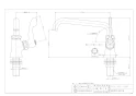 カクダイ 700-707-13QR 商品図面 厨房用立形自在水栓 商品図面1