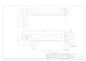 カクダイ 703-710-D 商品図面 胴長横水栓 マットブラック 商品図面1