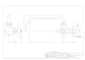カクダイ 707-016-CU 商品図面 横形自在水栓 商品図面1