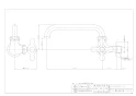 カクダイ 7070FBP-13 商品図面 カラー横形自在水栓 ブロンズ 商品図面1