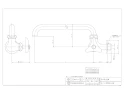 カクダイ 7077-13X240 商品図面 長パイプ横形自在水栓 商品図面1