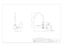 カクダイ 708-007-13QR 商品図面 厨房用横形スワン水栓 商品図面1