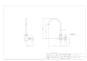 カクダイ 7080FBP-13 商品図面 カラー横形スワン水栓 ブロンズ 商品図面1