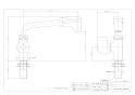 カクダイ 724-011-13 商品図面 左ハンドル立形自在水栓(熱湯吐出用) 商品図面1