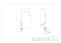 カクダイ 724-764-13 商品図面 左ハンドル立形スワン水栓 商品図面1