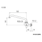 KVK K10D 商品図面 KVK 横形自在水栓 上向パイプ付 商品図面1