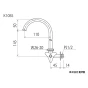 KVK K10SS 商品図面 KVK 横形自在水栓 商品図面1