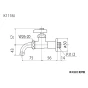 KVK K111BJ 商品図面 KVK 送り座付吐水口回転形水栓 ワンタッチノズル付 商品図面1