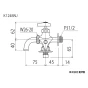 KVK K124BNJ 商品図面 KVK 二口自在水栓 ツバ付ワンタッチニップル付 商品図面1