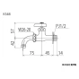 KVK K34B 商品図面 KVK 吐水口回転形給水栓 ワンタッチノズル付 商品図面1