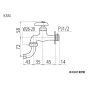KVK K3BJ 商品図面 KVK 横水栓 ワンタッチノズル付 商品図面1