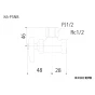 KVK K6-P5NB 商品図面 KVK アングル形止水栓 給水管抜け防止ナット付 商品図面1