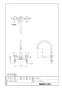 LIXIL(リクシル) BF-E090B-U 商品図面 施工説明書 2ハンドルバス水栓 デッキタイプ eモダン 商品図面1