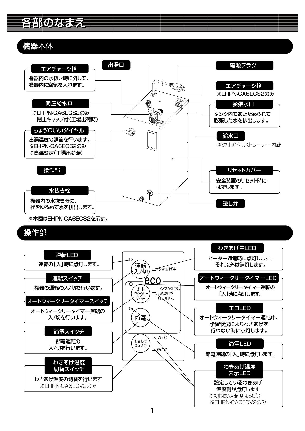 LIXIL(リクシル) EHPN-CA6ECS2取扱説明書 施工説明書 | 通販 プロストア ダイレクト