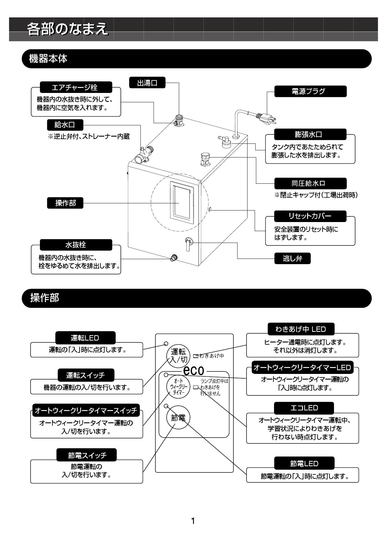 何でも揃う 小型電気温水器 LIXIL EHPN-CA8ECS2-SU サテイゴー