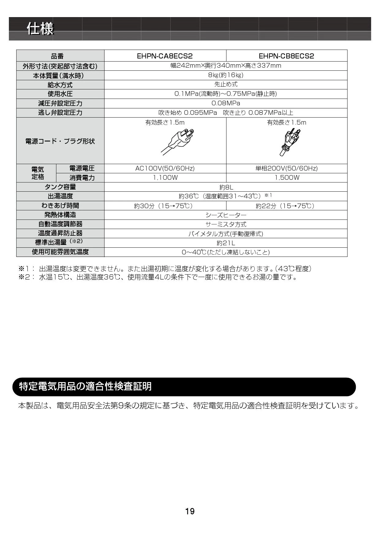 LIXIL(リクシル) EHPN-CB8ECS2 取扱説明書 施工説明書|LIXIL LIXIL(リクシル) EHPN-CB8ECS2 取扱説明書 施工説明書|LIXIL