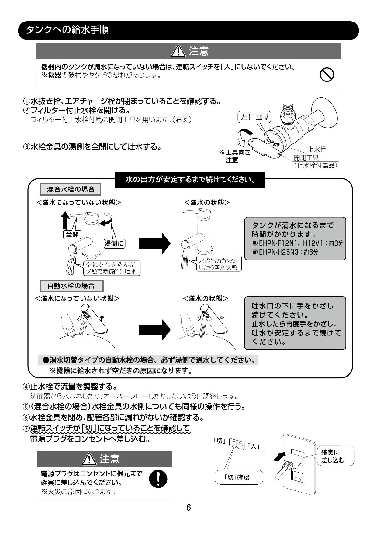 LIXIL(リクシル) EHPN-H25N3+EFH-4MK-1H2 取扱説明書 施工説明書 LIXIL(リクシル) EHPN-H25N3+EFH-4MK-1H2 取扱説明書 施工説明書