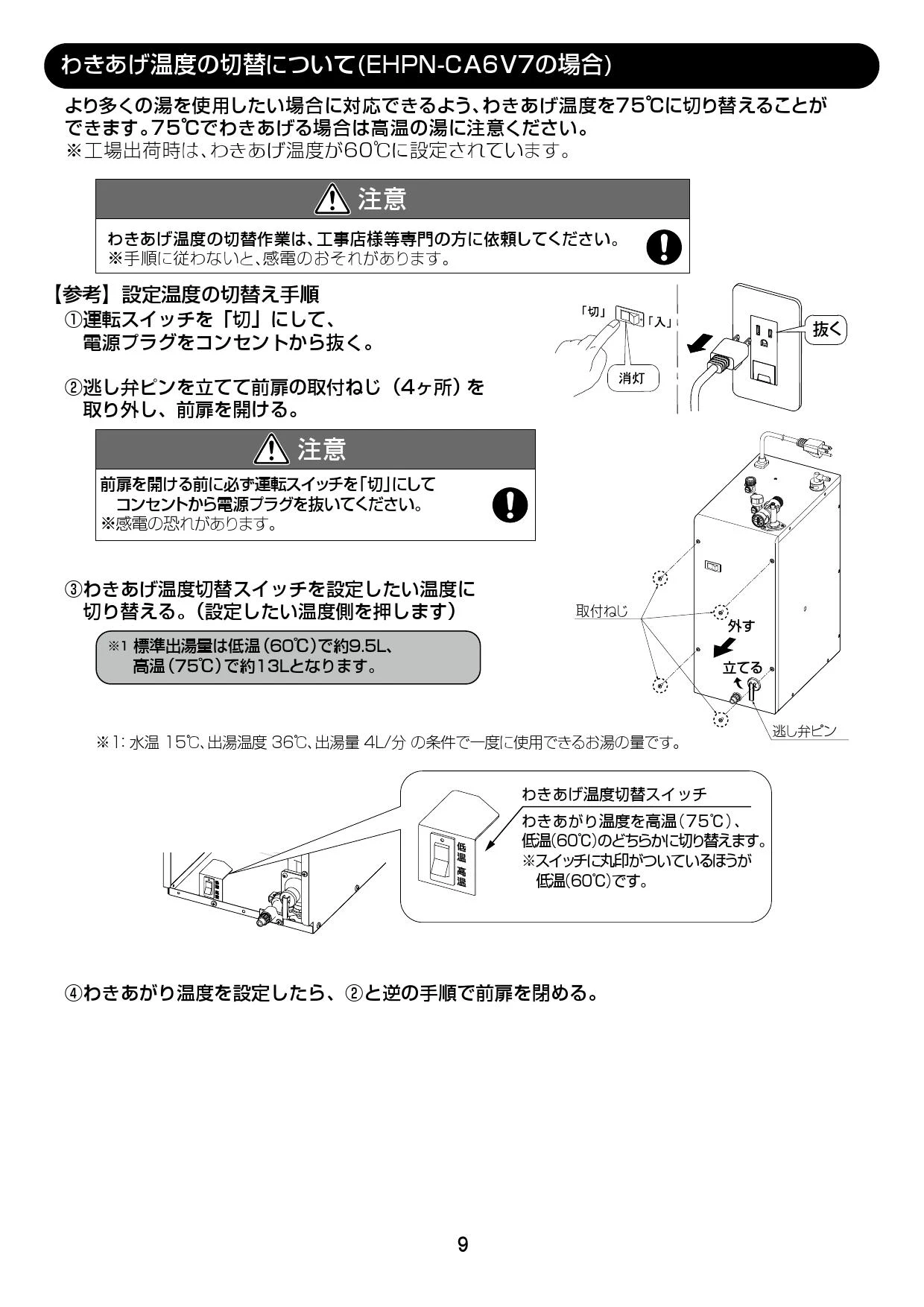 LIXIL(リクシル) EHPS-CA6S7 取扱説明書 施工説明書|LIXIL LIXIL(リクシル) EHPS-CA6S7 取扱説明書 施工説明書|LIXIL