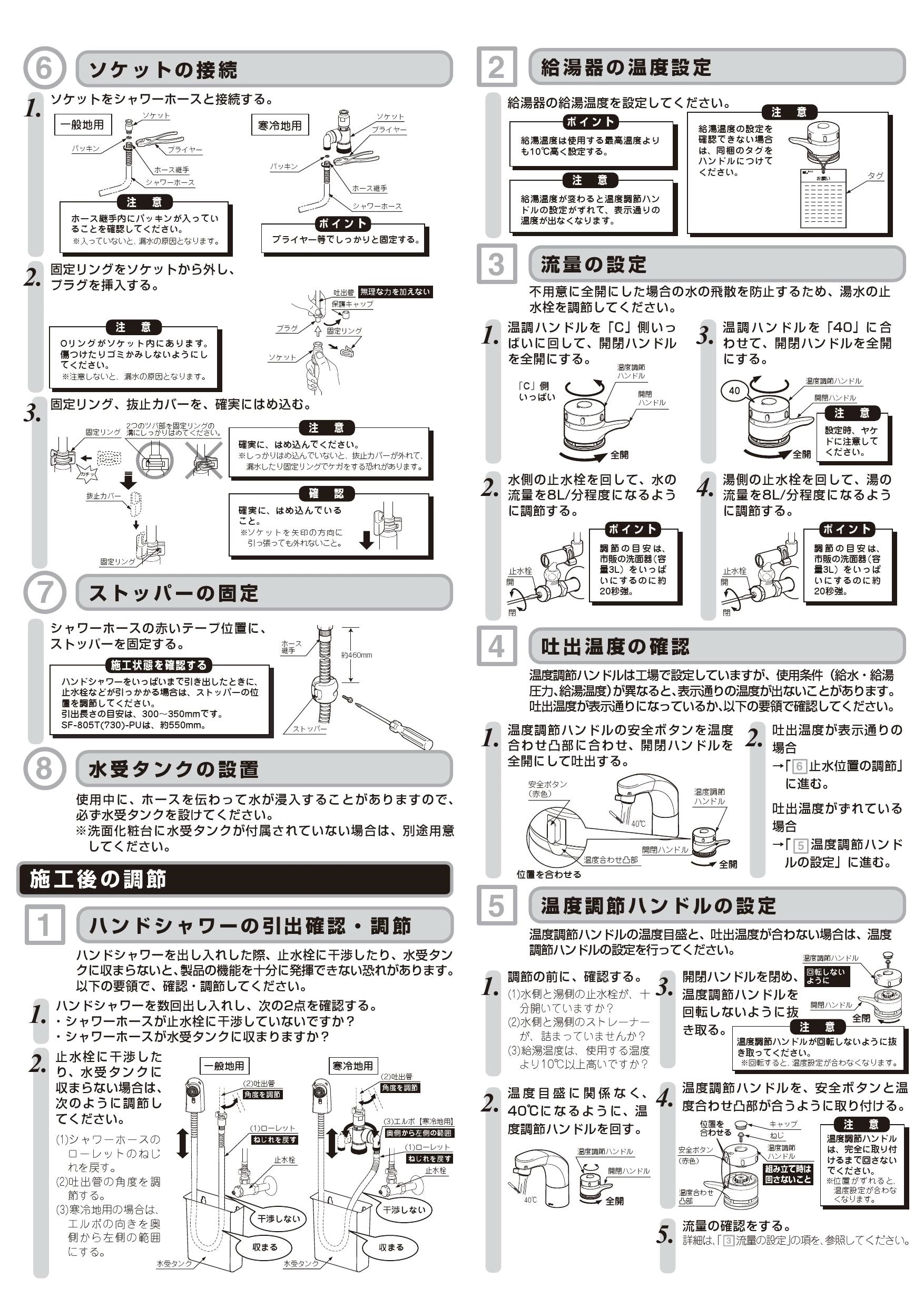 SF-805T ホース収納式サーモスタット付洗髪シャワー混合水栓