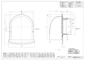 マックス VC100UVAP-FD 商品図面 換気口 VCシリーズ(深型・防火ﾀﾞﾝﾊﾟｰ付) 商品図面2