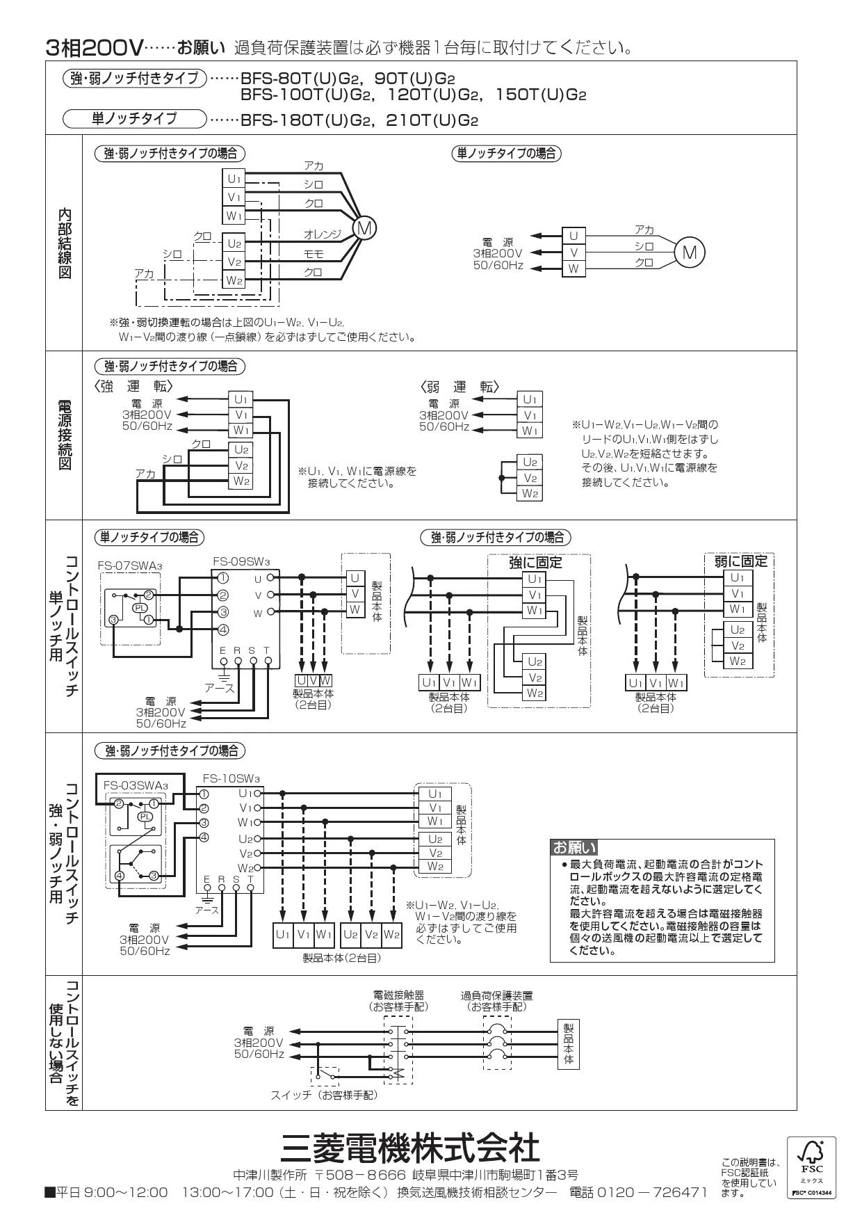 【新品】BFS-150SUG2 三菱電機 空調用送風機 ストレートシロッコファン