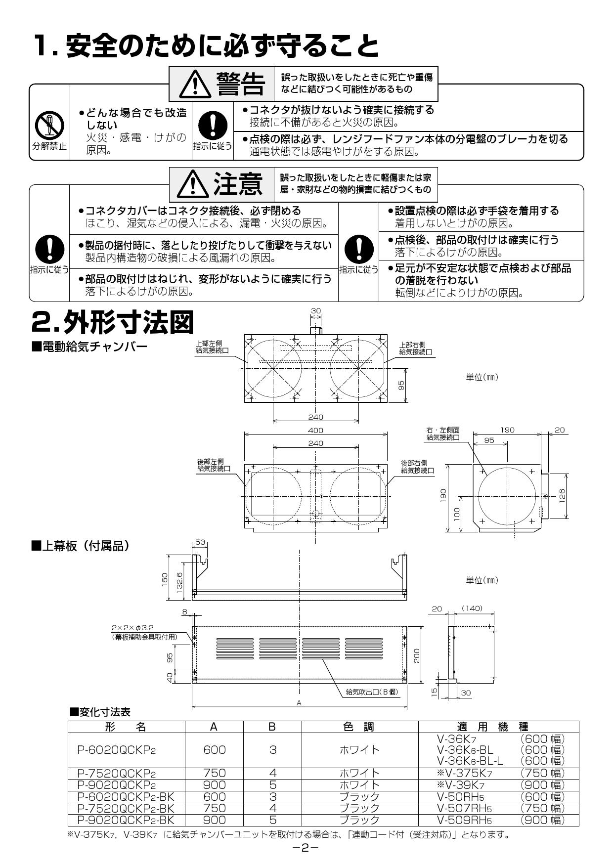三菱電機 給気チャンバーユニット P-6020QCKP2-BK
