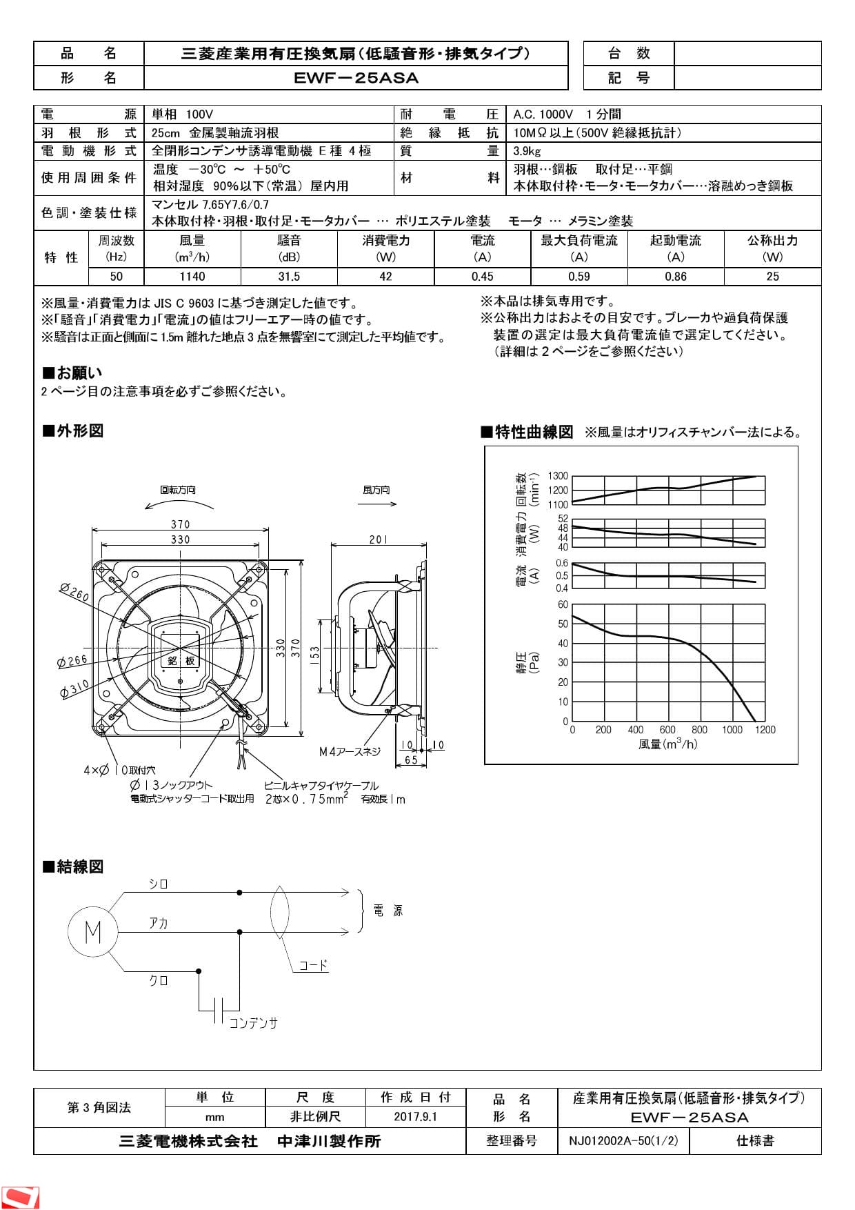 ％以上節約 PSFW3<br >三菱電機 有圧換気扇用システム部材<br >有