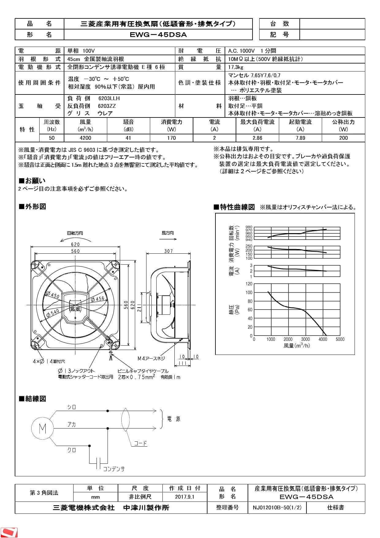 三菱 三菱 換気扇 W-50SDBFC 産業用送風機 [別売]有圧換気扇用部材 W-50SDBFC 空調設備