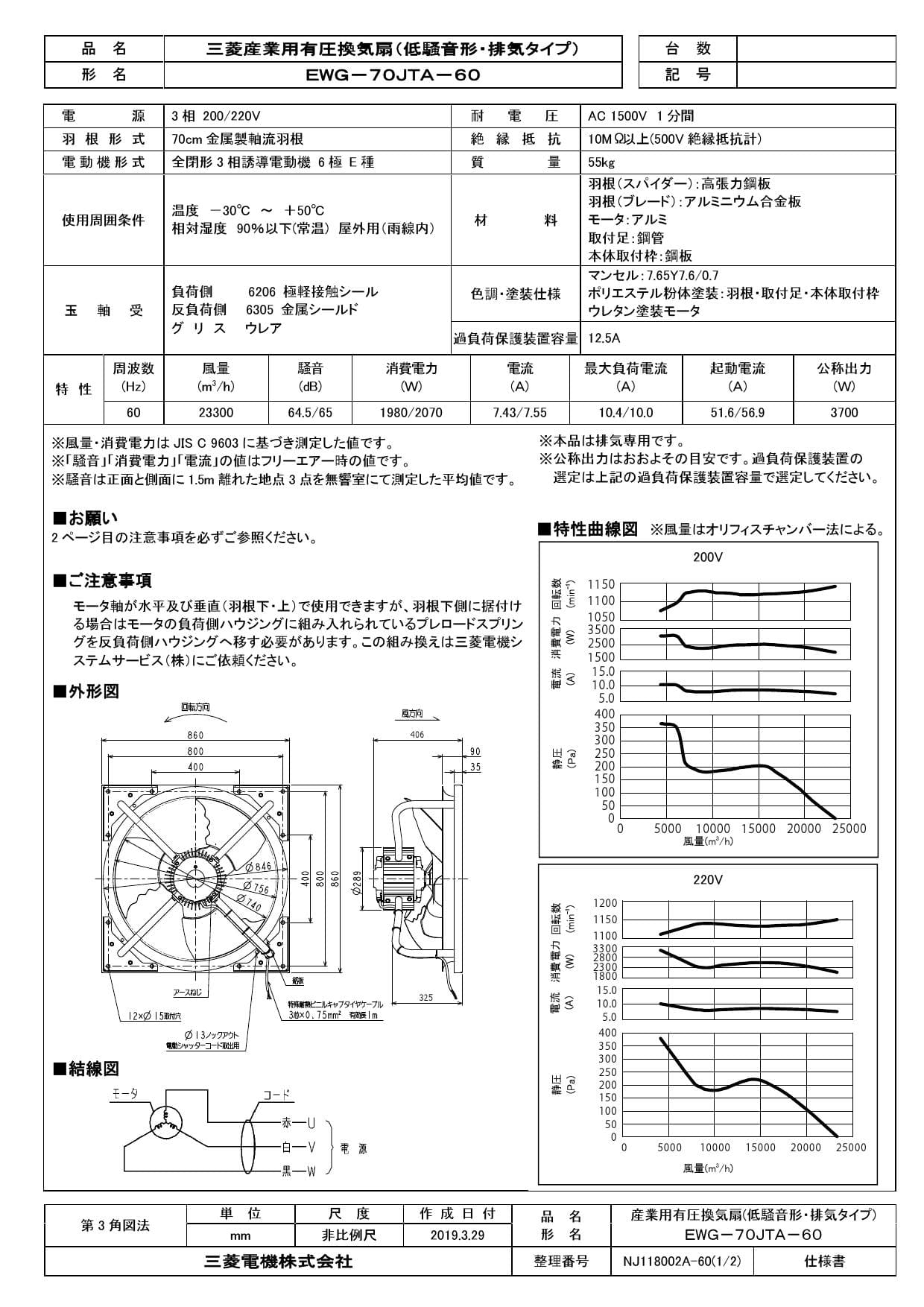 驚きの価格 三菱 mitsubishi 換気扇 EWG-70JTA2-60 産業用送風機 [本体] 有圧換気扇 EWG-70JTA2-60 2021  Shinsaku-css.edu.om