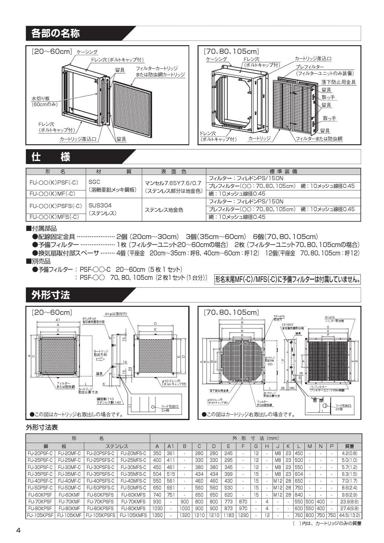 換気扇用部品 東芝 TOSHIBA 産業用換気扇用別売部品 フィルターユニット VP-30-FU - 3