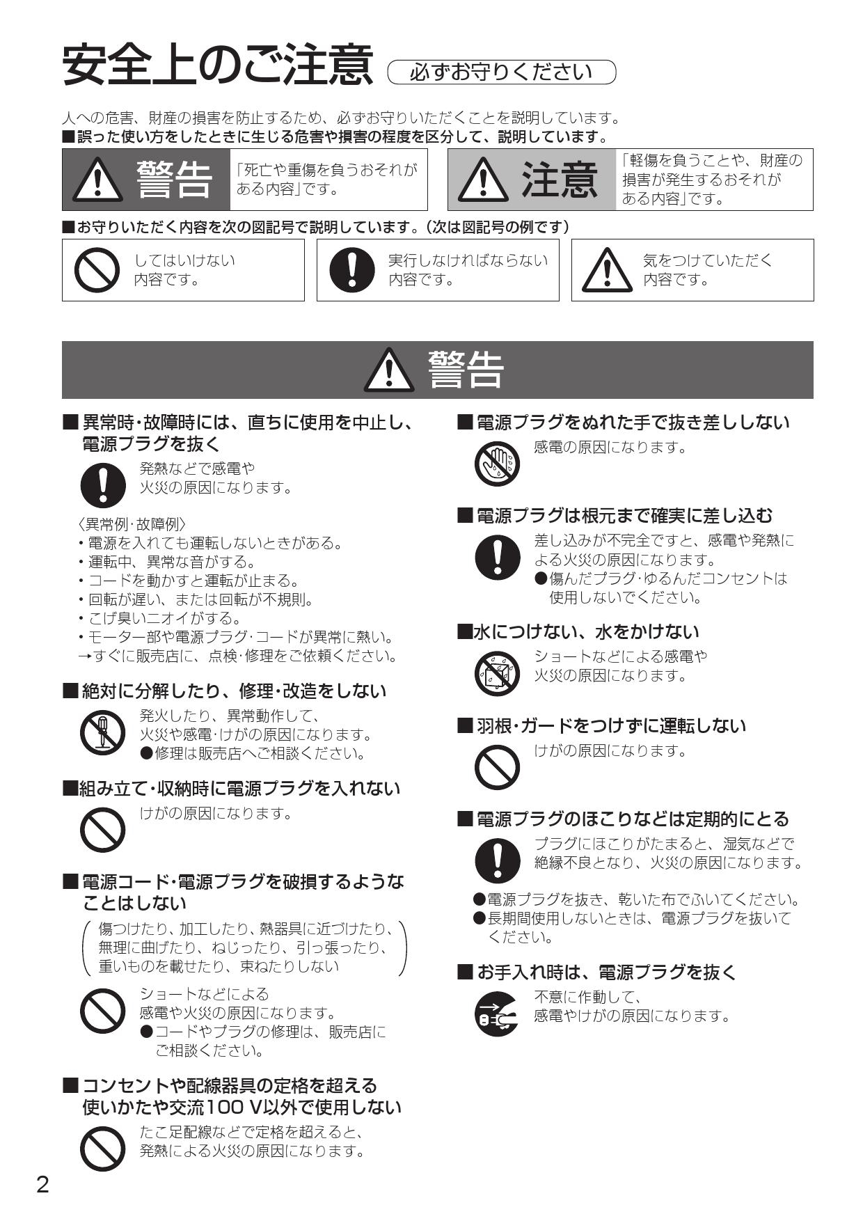 パナソニック F-GU301-A取扱説明書 商品図面 | 通販 プロストア ダイレクト