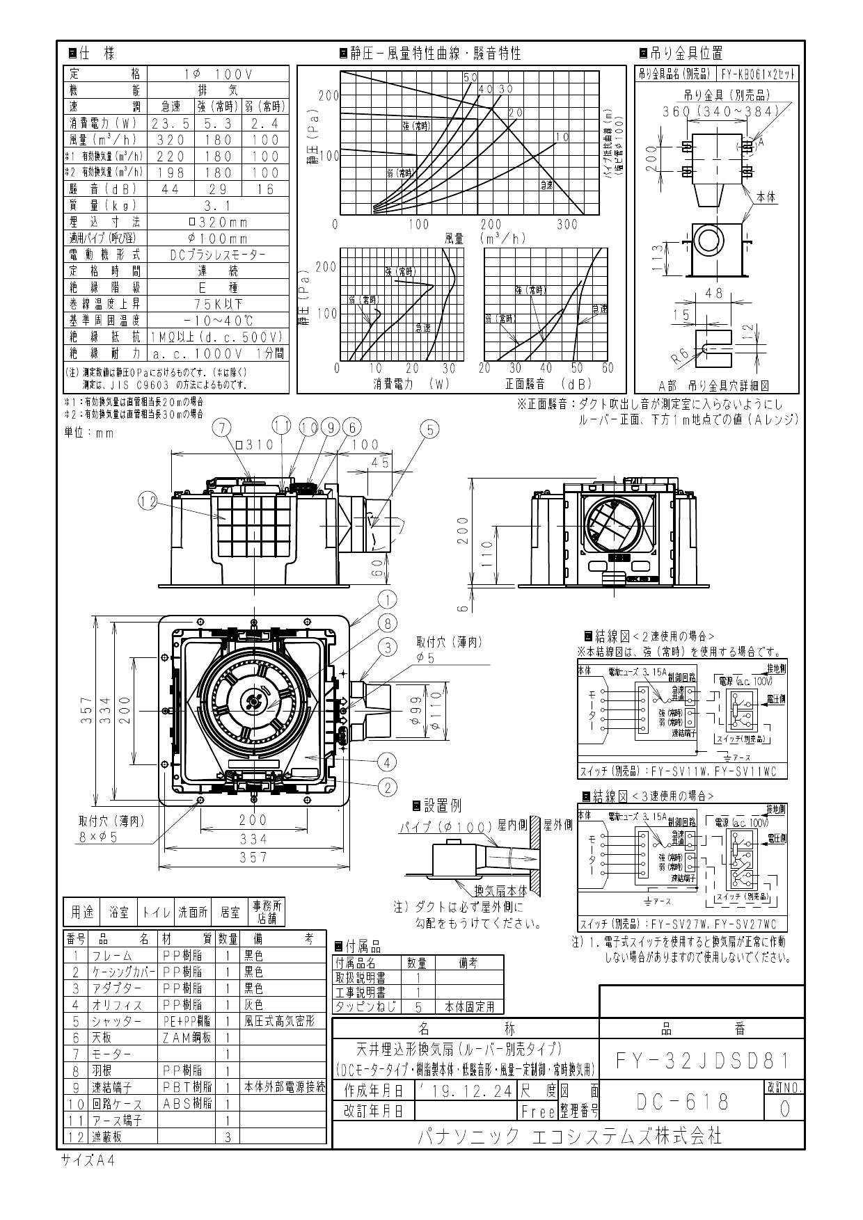 パナソニック FY-32JDSD81取扱説明書 商品図面 施工説明書 | 通販 プロ パナソニック FY-32JDSD81取扱説明書 商品図面 施工説明書 | 通販 プロ