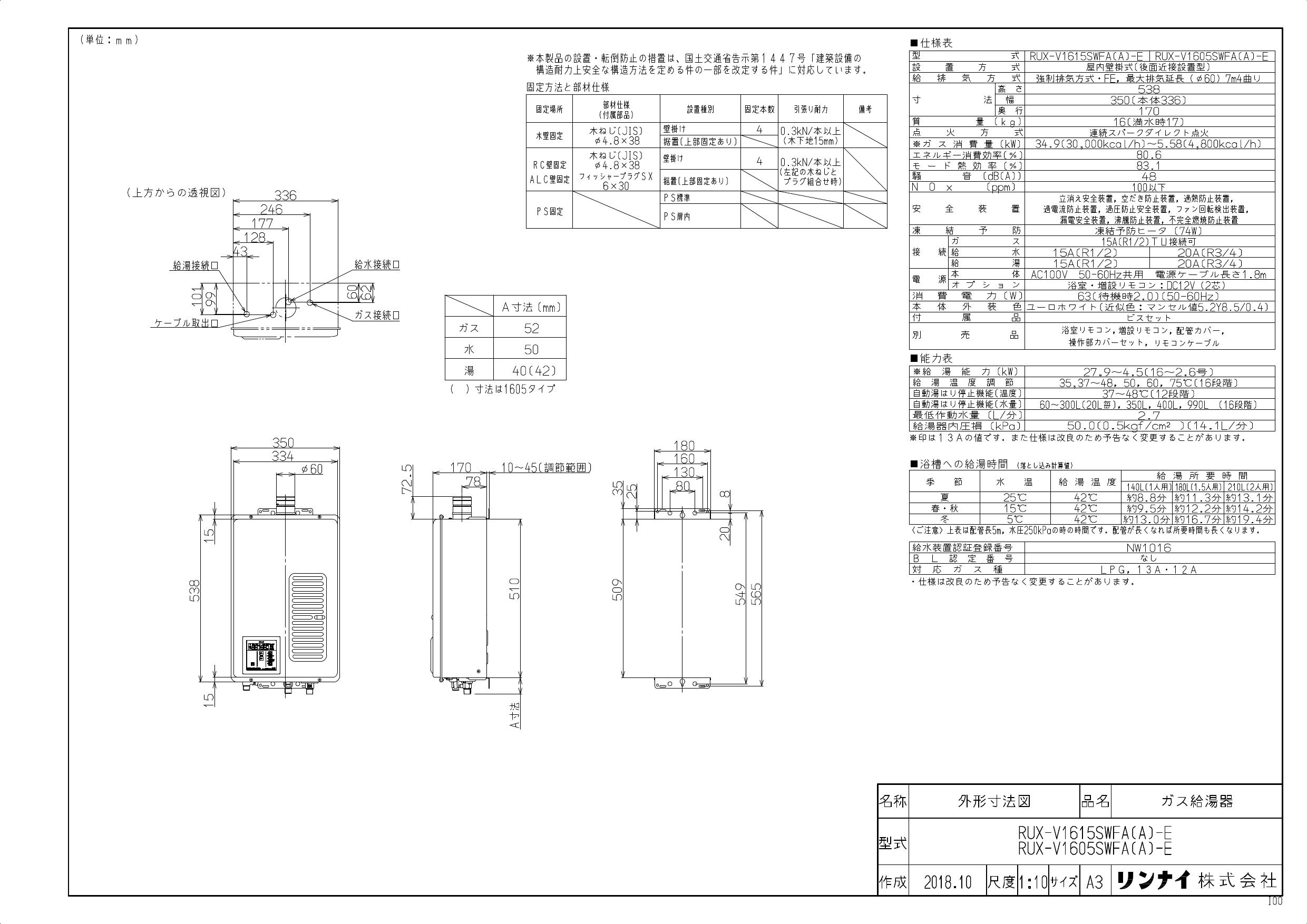 リンナイ ガス給湯器 16号 RUX rsuganesha.com