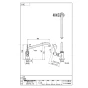 SANEI A5371L-13 商品図面 SANEI(サンエイ) 厨房用立形上向自在水栓（左ハンドル）［共用形］ 商品図面1