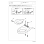 TOTO EWCS450S-46AM 取扱説明書 商品図面 施工説明書 分解図 ウォシュレット付補高便座 ウォシュレットS2A 分解図1
